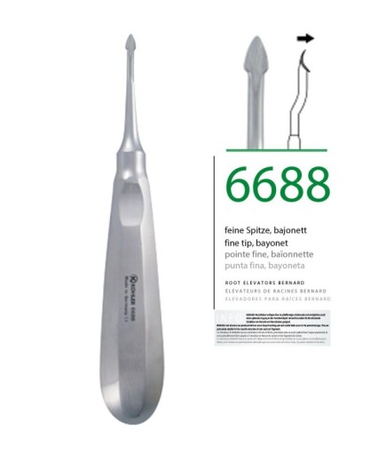 6688 20 Yaş Dişleri L ,Bayonet Mesial Ok Uçlu Elevatör Bernard