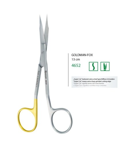 4652 S Eğri Cerrahi Makas Goldmann-Fox