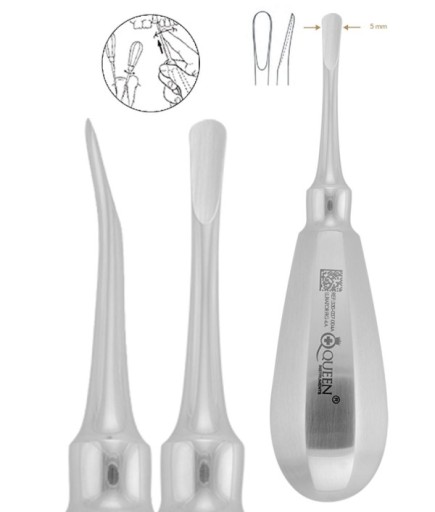 330-037-004A Eğri Lüxatör Elevatör Lüxatör 5Mm 12,5Cm