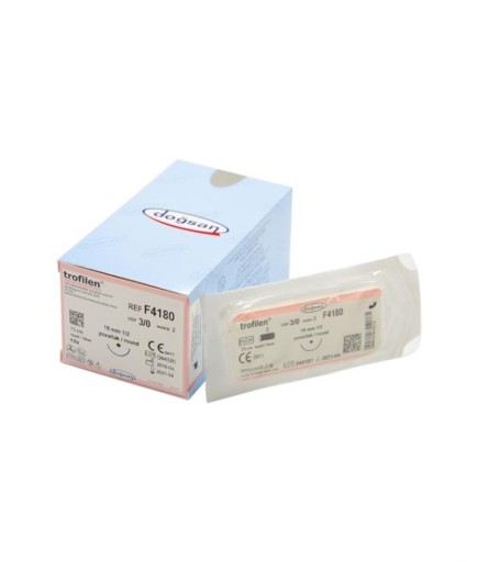 F4180 DOĞSAN Trofilen 3/0 18 1/2 Yuvarlak (●) 75Cm PVDF Emilemeyen Sütür 12 Ad./Pkt