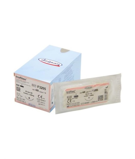 F3205 DOĞSAN Trofilen 4/0 20 3/8 Keskin (Δ) 45Cm PVDF Emilemeyen Sütür 12 Ad./Pkt