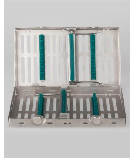 Queen Silikon Tutamaçlı Sterilizasyon Kaseti 12Cm-20Cm-4Cm 14 Aletlik - QCAS032
