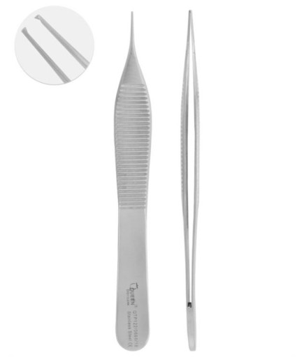 Queen  Düz Dişli Penset Micro-Adson 0 5Mmx1mm 12Cm - QTP122