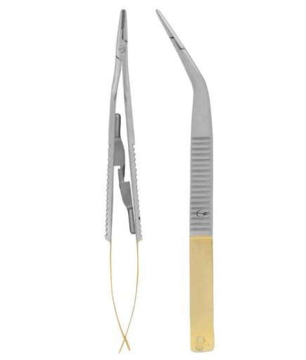 Queen TC Tungsten Carbide Açılı Mikro Portegü Castroviejo 14Cm - QMICNHTC003