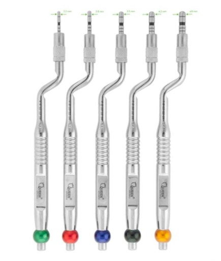 Queen  Dış Bükey L Açılı Osteotom Seti 2-2-3-3-3-4Mm 17Cm 5 Parça-Pkt- QSET5OS003