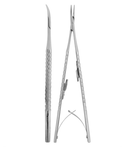 Savana TC Tungsten Carbide Eğri Mikro Portegü Castroviejo 17Cm - QMICNHTC011