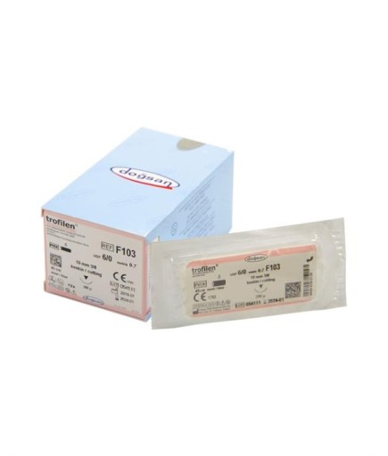 F103 DOĞSAN Trofilen 6/0 10 3/8 Keskin (▼) 45Cm PVDF Emilemeyen Sütür 12 Ad./Pkt