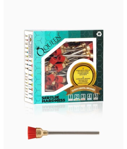 Q-RED-L7MM Kırmızı Orta Sertlik (Sertlik:3) Polisaj Fırçası 7Mm.