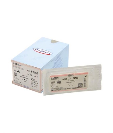 F2160 DOĞSAN Trofilen 5/0 16 1/2 Yuvarlak (●) 75Cm PVDF Emilemeyen Sütür 12 Ad./Pkt