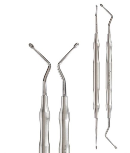 Queen  Z Açılı Kaşık Cerrahi Küret HEMINGWAY 2R-2L 18 5Cm - QBCUR2H094
