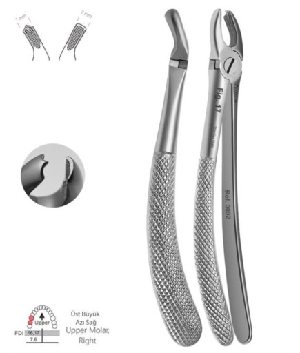 Queen  Üst Sağ Molar Davyesi Fig- 17 6 75Mm 16Cm - QEFUM069