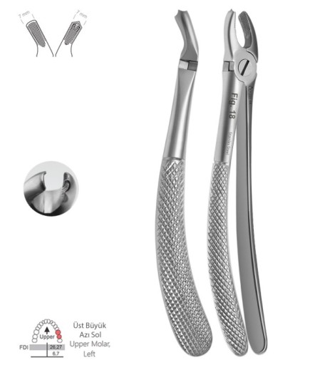 QEFUM071 Üst Sol Molar Davyesi Fig. 18 6,75Mm 16Cm