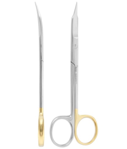 QSCSSC004 Super Cut (Tırtıklı) Eğri Cerrahi Makas Goldmann-Fox 13Cm