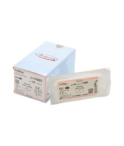 F4203 DOĞSAN Trofilen 3/0 20 3/8 Keskin (▼) 45Cm PVDF Emilemeyen Sütür 12 Ad./Pkt