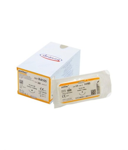 R4165 DOĞSAN Politer 3/0 16 3/8 Keskin (Δ) 75Cm Polyester Emilemeyen Sütür 12 Ad./Pkt