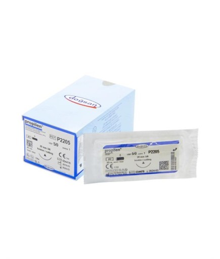 P2205 DOĞSAN Propilen 5/0 20 3/8 Keskin (Δ) 45Cm Polipropilen Emilemeyen Sütür 12 Ad./Pkt