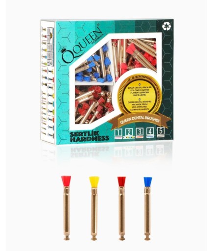Q-MIX3-3MM Polisaj Fırçası, İnce Mikro Tip, Karısık 4 Renk, 4 Sertlikte, 3Mm.