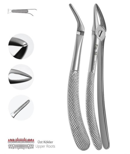 Queen  Üst Sol Molar Davyesi Fig- 30 3 5Mm 16 8Cm - QEFUR123