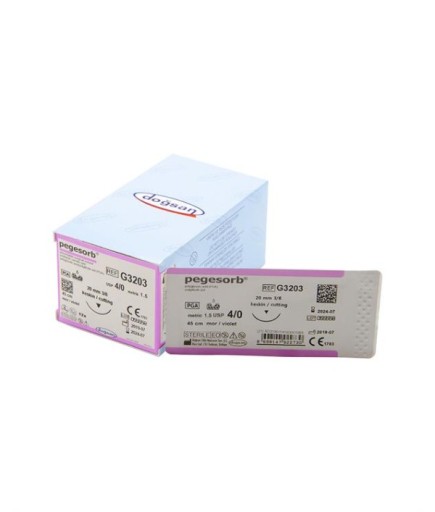 G3203 DOĞSAN Pegesorb 4/0 20 3/8 Keskin (▼) 45Cm PGA Emilebilir Sütür 12 Ad./Pkt