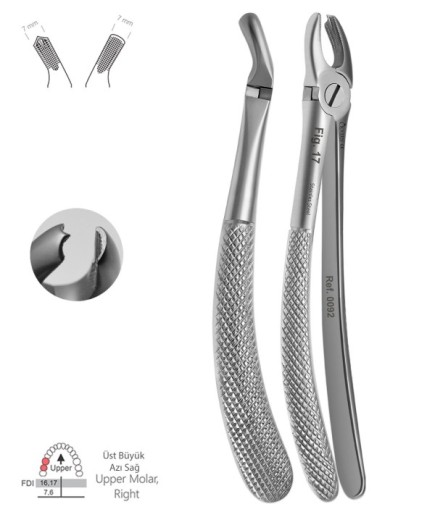 QEFUM069 Üst Sağ Molar Davyesi Fig. 17 6,75Mm 16Cm