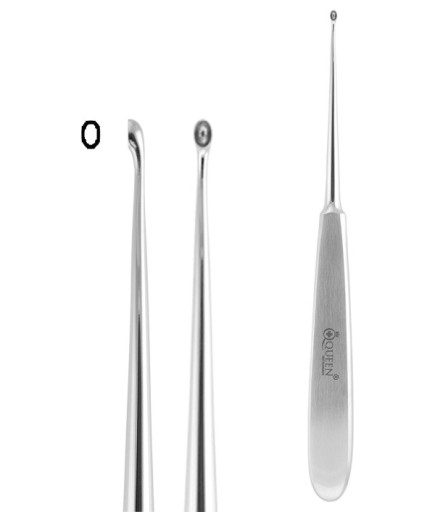 Q-205-2460 Doğrusal, Kaşık Cerrahi Küret WILLIGER FIG.00 17,5Cm