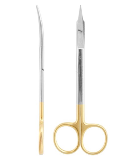 SSCSTC5051 TC,Tungsten Carbide Eğri Cerrahi Makas Goldmann-Fox 13Cm