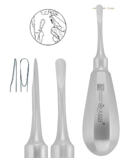 330-033-004 Düz Lüxatör Elevatör Lüxatör 5Mm 12,5Cm