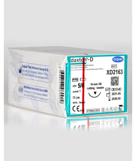 XD2163 Daxton-D 5/0 16 3/8 Keskin (▼) 75Cm TEFLON Emilemeyen Sütür 12 Ad./Pkt