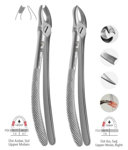 Queen Yetişkin Sağ-Sol Üst Molar Davye Seti 16Cm 2 Parça-Pkt- SET00003