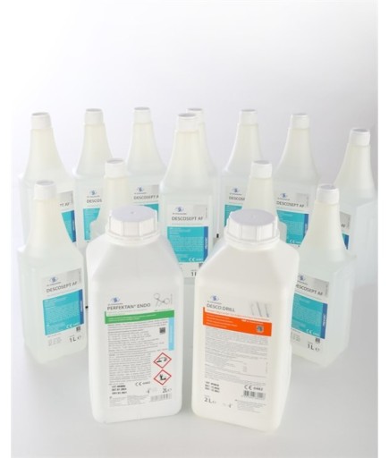Standart Klinik Dezenfektan Seti (Descosept Af Yüzey Dezenfektanı 12 Lt./Perfektan Endo Alet Dezenfektanı 2  Lt./Desco Drill Frez Dezenfektanı  1Lt.)