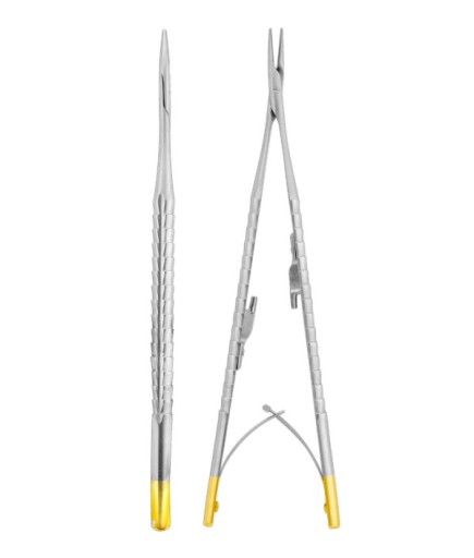 QMICNHTC012 TC,Tungsten Carbide Düz Mikro Portegü Castroviejo 17Cm