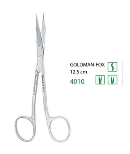 Kohler  S Eğri Cerrahi Makas Goldmann-Fox 12 5Cm - 4010