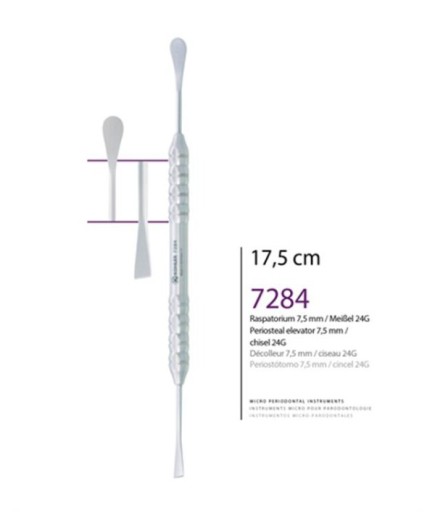 Kohler  Doğrusal Oval-Keski Periost Elevatörü 24G Chisel 7-5Mm 17 5Cm - 7284