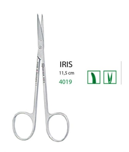 Kohler  Eğri Cerrahi Makas Iris 11 5Cm - 4019
