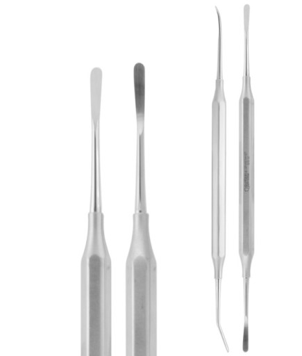 QRAS2H165 Doğrusal Oval/Oval Periost Elevatörü 4Mm/3,5Mm 18,5Cm