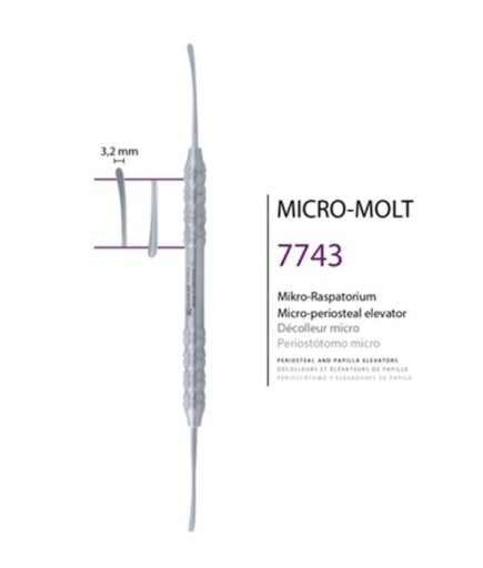 Kohler  Doğrusal Oval-Oval Periost Elevatörü Micro-Molt 3 2Mm-3-2Mm 17 5Cm - 7743