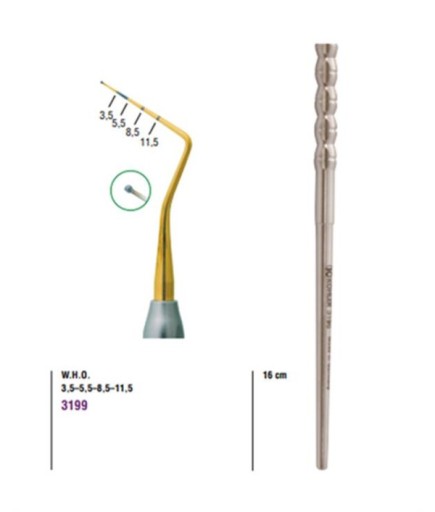 Kohler  Periodontal Sond Fig-Who 15 5Cm - 3199