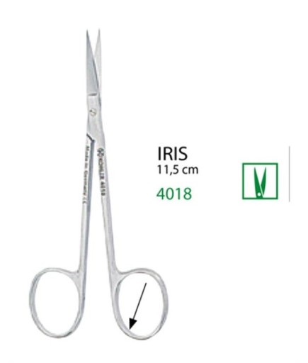Kohler  Düz Cerrahi Makas Iris 11 5Cm - 4018