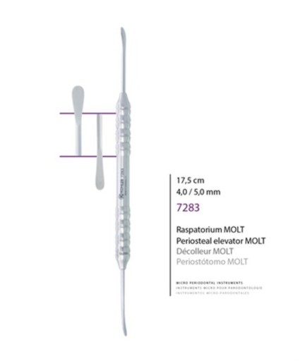 Kohler  Doğrusal Oval-Oval Periost Elevatörü Molt 4Mm-5Mm 17 5Cm - 7283
