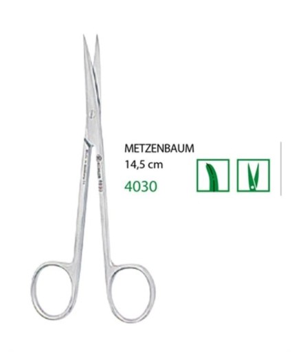 Kohler  Eğri Cerrahi Makas Metzenbaum 14 5Cm - 4030