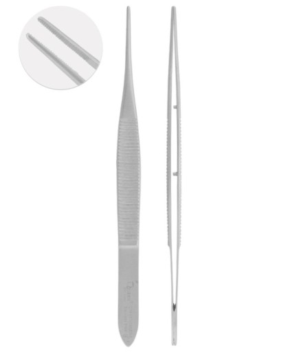 QTP151 Düz Dişsiz Penset Micro-Adson 1,8X1,4Mm 15Cm