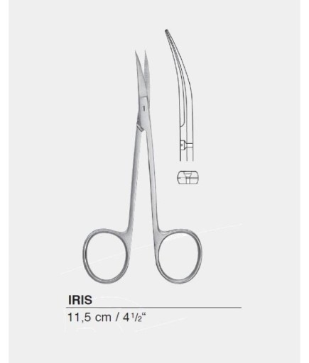 Queen+  Eğri Cerrahi Makas Iris 11 5Cm - V-34-477PK