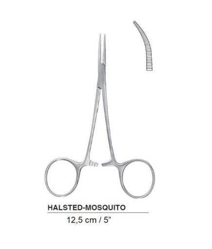 Queen+  Eğri Hemostat (Klemp) Micro-Mosquito 12Cm - 53-803