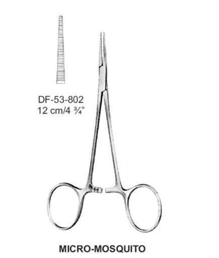 Queen+  Eğri Hemostat (Klemp) Micro-Mosquito 12Cm - V-53-802-AS