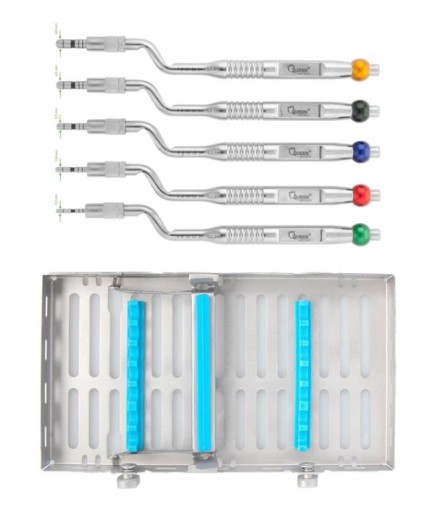 Queen  Dış Bükey L Açılı Osteotom 2-2-3-3-3-4Mm 17Cm 5 Parça-Kaset- SET00084